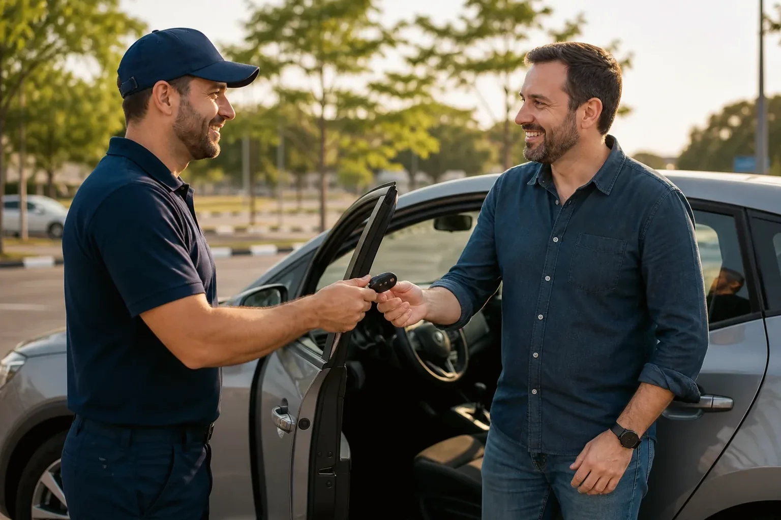 Chaveiro utilizando ferramentas para abrir a porta de um carro em Araruama.